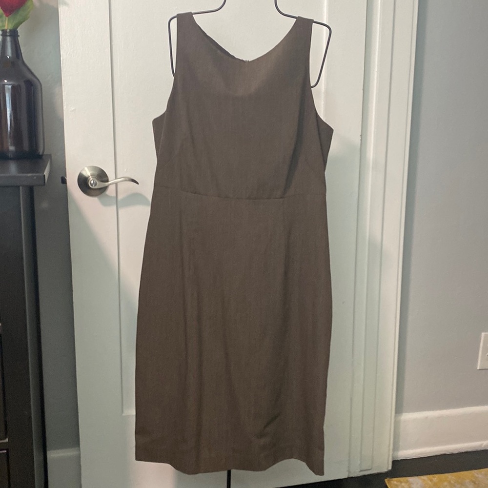 Timeless piece.  Midi brown dress from banana republic.
